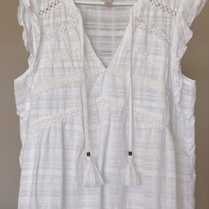 Washed but never used. White gypsy inspired baby doll dress - Knox Rose. Large.